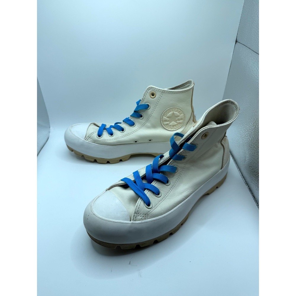 Converse Chuck Taylor All Star Lugged High Egret 573076C Womens 8 Leather Shoes